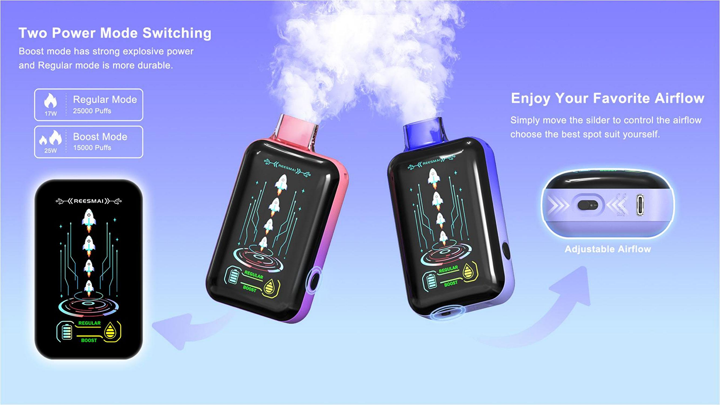 REESMAI Vape Two Power Modes, Adjustable Airflow Control